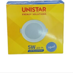 سبوت 5وات ابيض فريم اسود UNISTAR