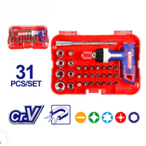 طقم مفك 31ق حرف تى يد سيستم EMTOP EBST03102