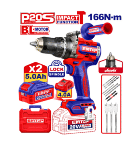 شنيور بطارية 20ف دقاق 2ب 166ن خ.ش EMTOP ECIDL201668